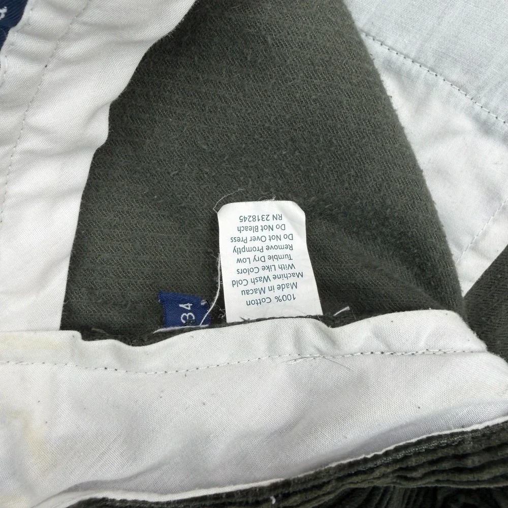 Vineyard Vines Corduroy Pants Mens 34x30 Olive Green Straight Leg Preppy Y2K